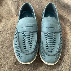 NWOT Four Brothers Woven Navy Moccasin Shoes Loafer Size 12 Mens